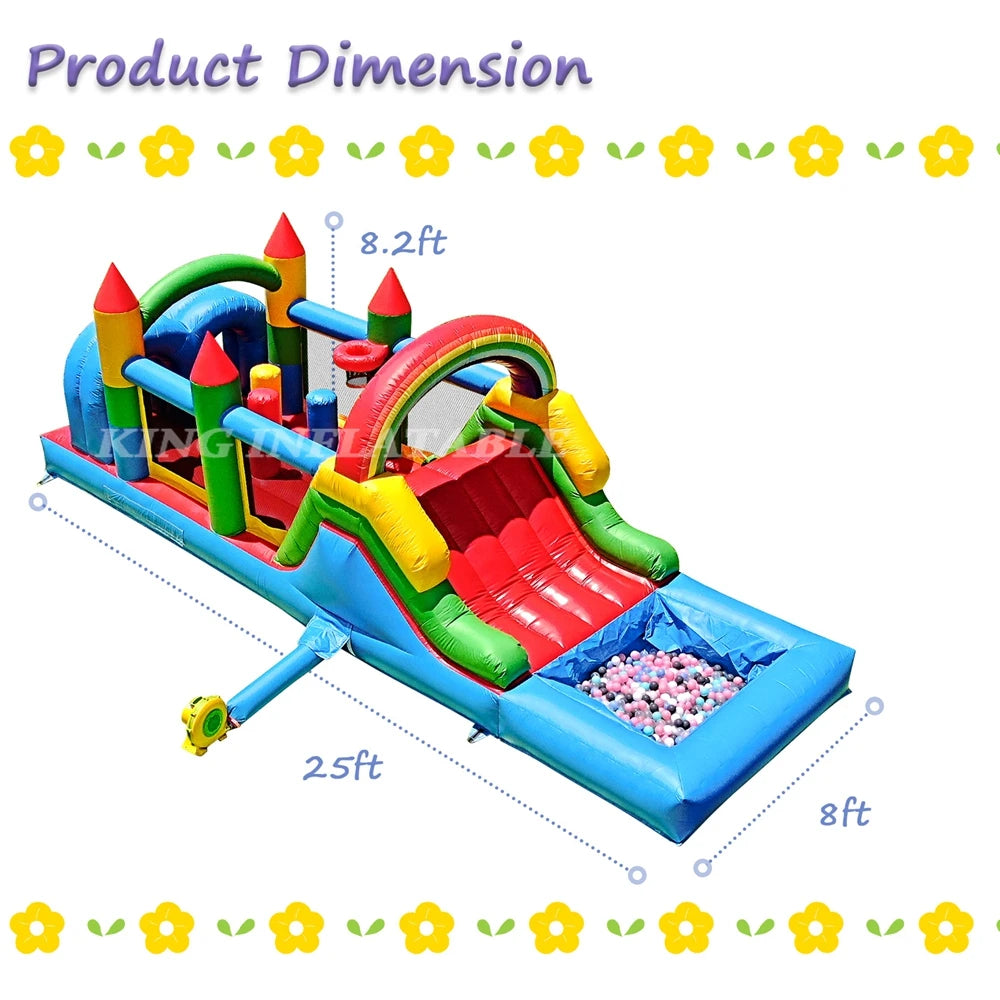 Outdoor Party PVC  Inflatable Bouncer House Combo Obstacle Course Bouncy Castle with Slide,Bounce Area,Ball Pit,Obstacle,Climb
