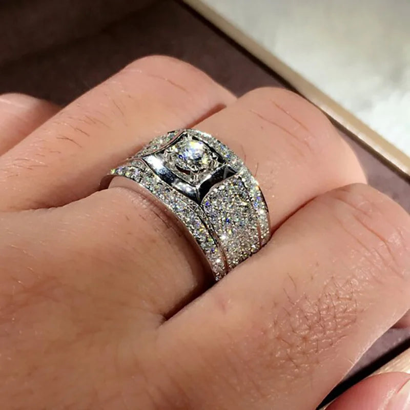 T0902 Women's White Gold Emerald Cut Diamond Ring Natural G Color Engagement Jewelry With Side Diamonds