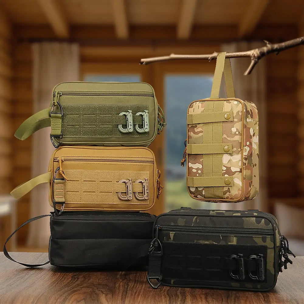Outdoor Sport 600D Nylon Admin Waist Pouch Laser Tactical Molle Gadget Organizer Zipper EDC Utility Personal Defense Equipment