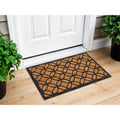 HMS 24\" X 36\" Geometric Outdoor Coir and Rubber Door Mat Black and Natural-Durable Indoor/Outdoor Mat for Home or Office