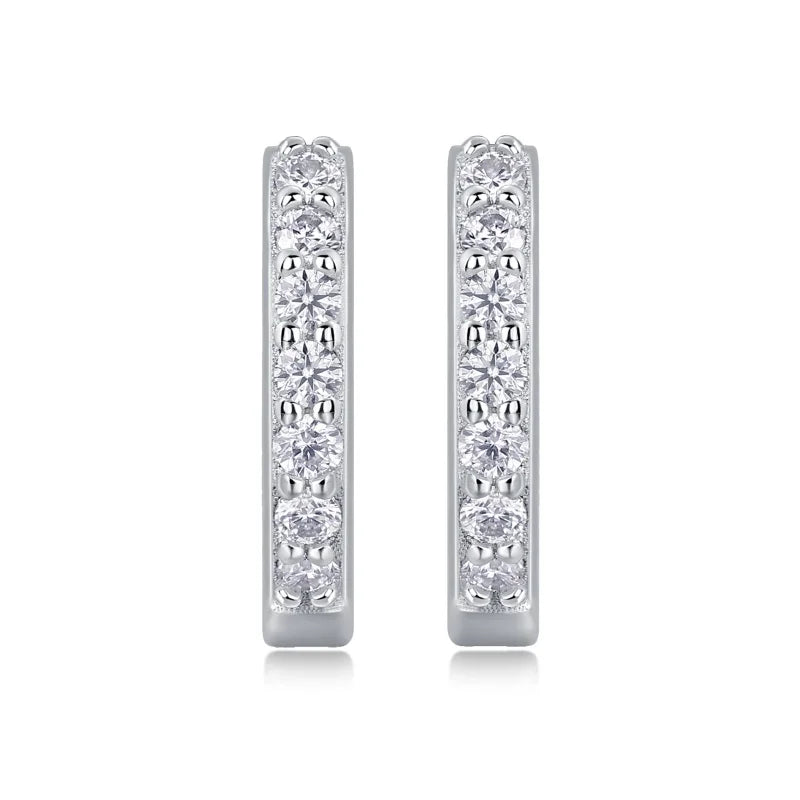 E13083 Christmas Present Jewelry Chunky Sterling Silver 925 Romantic Moissanite Earrings Women Fashion Jewelry Hoop Earrings