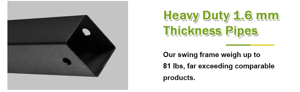 Zoshine 8ft Heavy Duty Metal Double Swing Send Long Time Outdoor Use for Courtyard Enjoyment