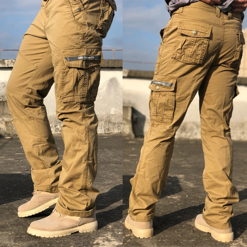 BAPAI Men's Fashion Work Pants Outdoor Wear-resistant Mountaineering Trousers Work Clothes Street Fashion Cargo Pants