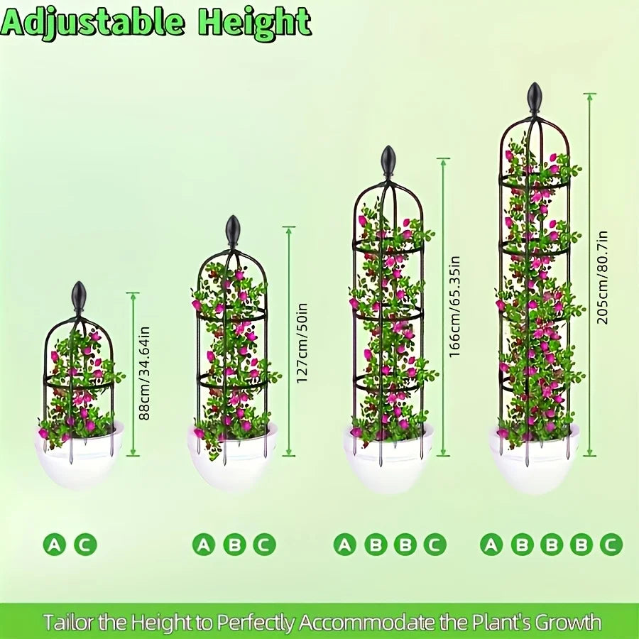 2Pack Obelisk Trellis for Climbing Plants Outdoor 6.6ft, Garden Tower Trellis for Potted Plants Indoor with Twist Tie
