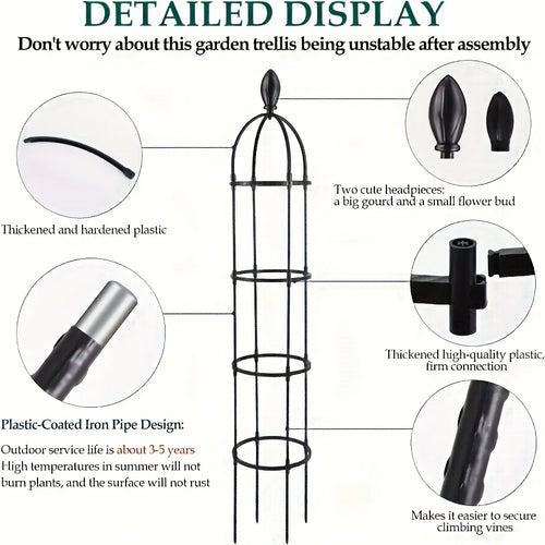 2Pack Obelisk Trellis for Climbing Plants Outdoor 6.6ft, Garden Tower Trellis for Potted Plants Indoor with Twist Tie