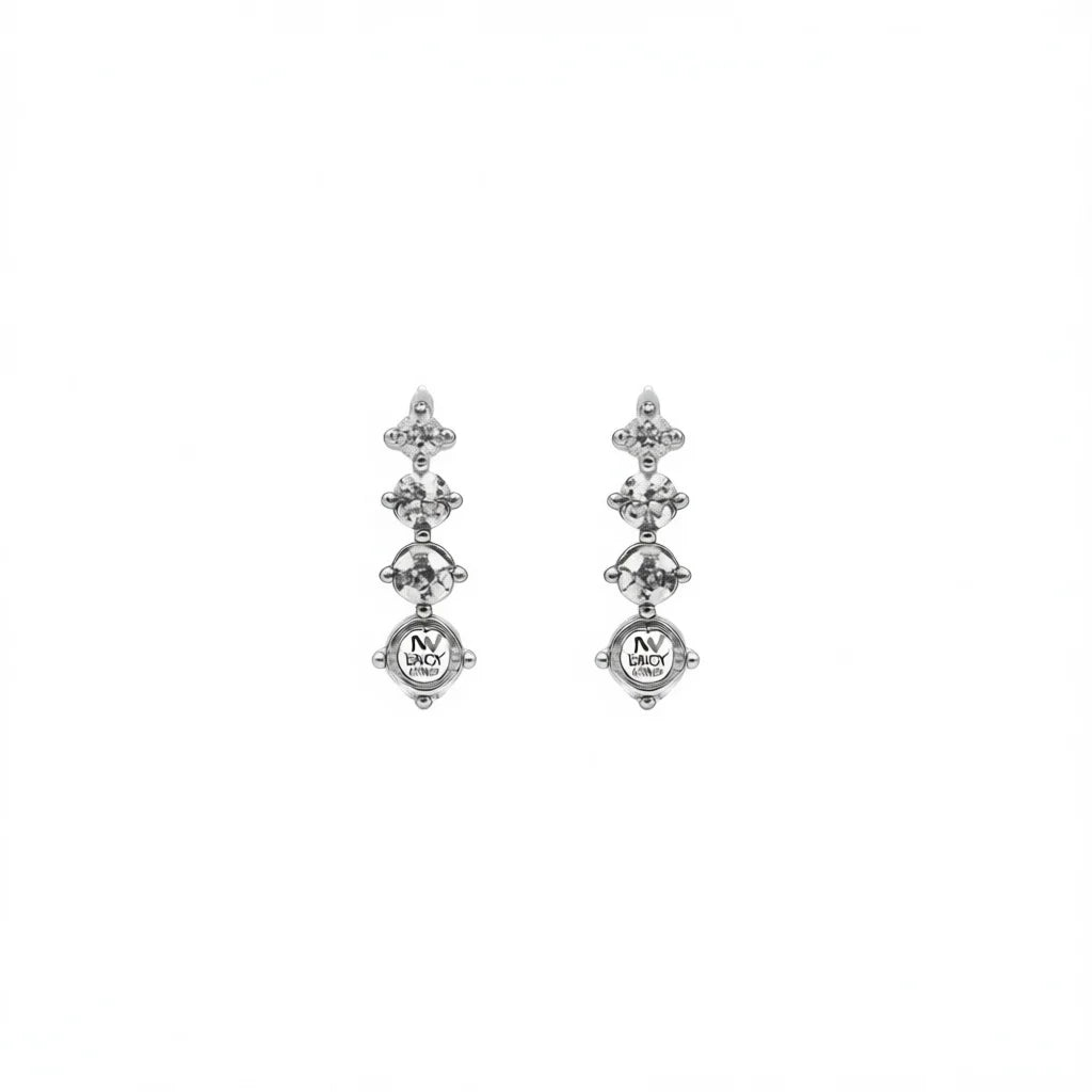 Nancy Fashion Drop Earrings White Gold Plated Crystal Rhinestone Geometric Classic Party Women's Jewelry