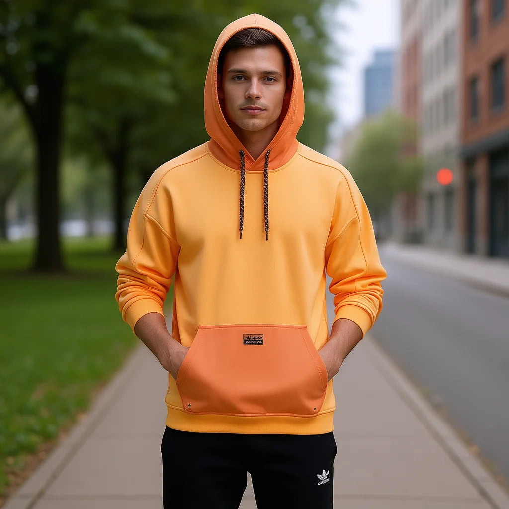 For Men's Active Hoodie XL Black Half-Zip Breathable French Terry Oversized Fit Solid Crocheted 100% Polyester Silk Screen