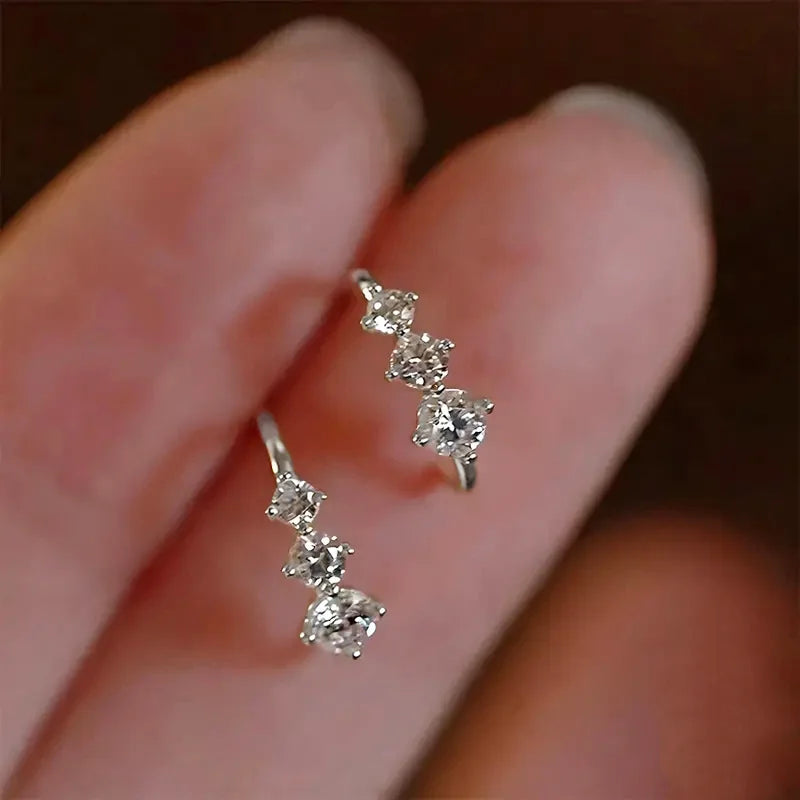 Nancy Fashion Drop Earrings White Gold Plated Crystal Rhinestone Geometric Classic Party Women's Jewelry
