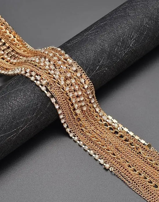 Layered Belly Waist Chains Rhinestone Metal Body Chain Belt Sexy Party Rave Carnival Body Jewelry Accessories Adjustable