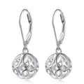 Classic White Gold Ball Drop Earrings For Women Alloy Fashion Jewelry Gift