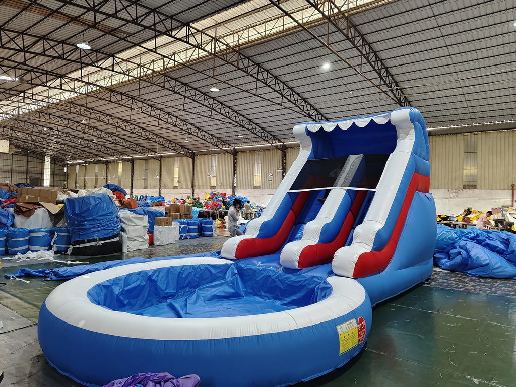 Factory Direct Commercial Grade PVC Backyard Outdoor Kids Adults Inflatable Water Slide with Splash Pool and Blower