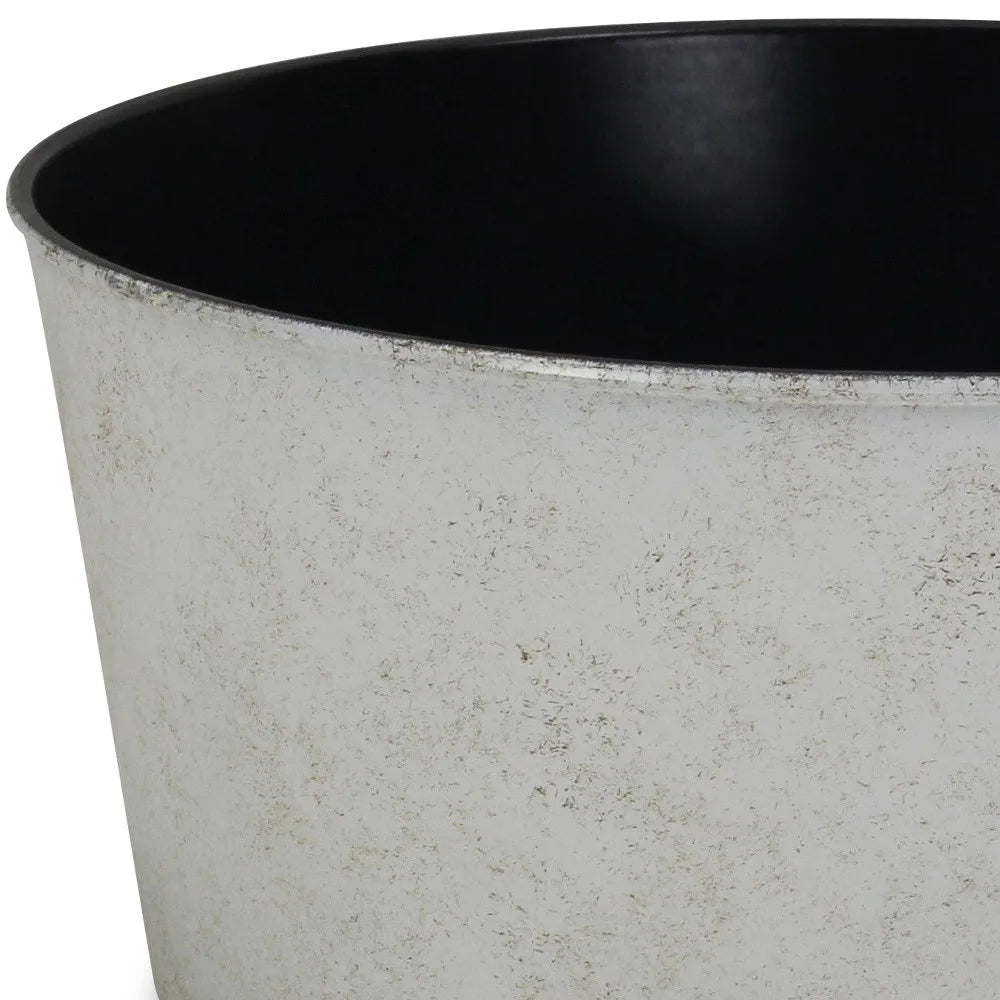 HMS 12\" Cream Recycled Plastic Large Indoor/Outdoor Pot Planter Giant Sheet Size for Floor Shopping Mall Use Atlantic Design