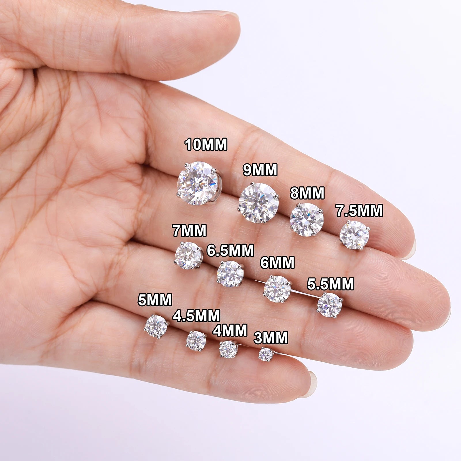 USA Warehouse Luxury Jewelry Classic Screw Back Gold 925 Sterling Silver VVS Moissanite Diamond Stud Earrings for Men Women