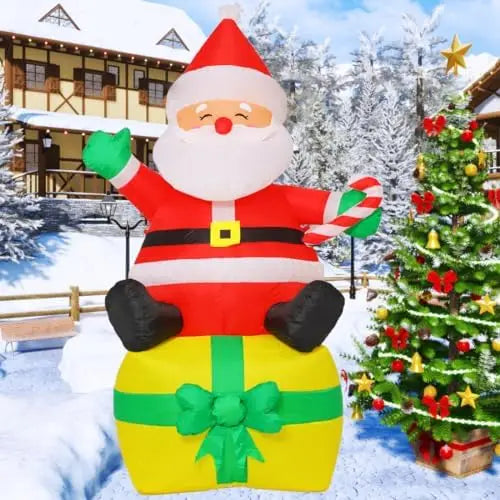 COMIN 7 Ft Christmas Indoor/Outdoor Party Decorations Santa Claus Figurine with LED Lights for Garden Lawn & Yard Blow Decor