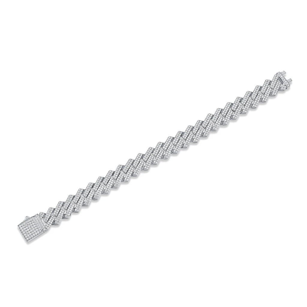 14mm Moissanite Cuban Link Bracelet S925 Silver D Color VVS 18K Gold Plated Iced Out Hip Hop Jewelry for Men Trendy Bracelet