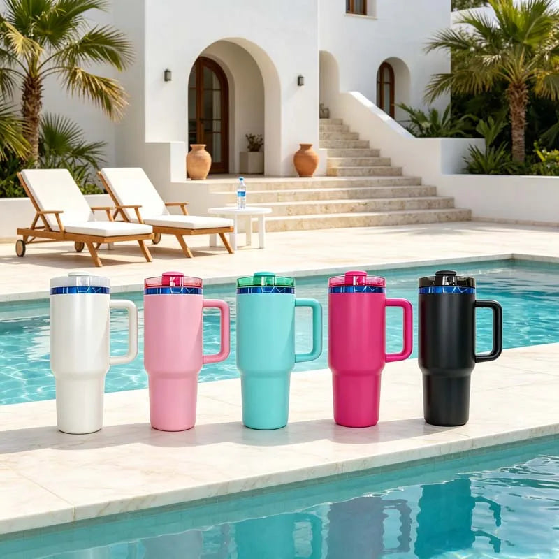 US in Stock 40 Oz H2.0 Double Wall Outdoor Cup Magnesia Porcelain Ramen Bowl 40oz Fda for Daily Office Outdoor Activity