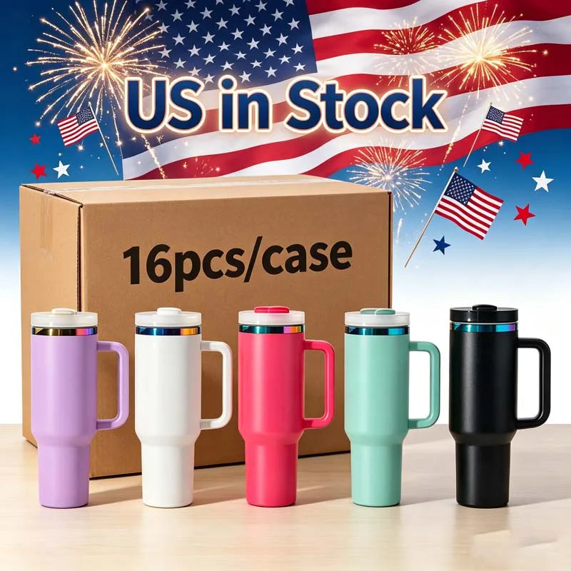 Us Warehouse 40 OZ Sparkle Rhinestone Shatterproof Travel Mug 40OZ insulated Tumbler for Home Office Outdoor Daily Use