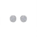 E4001 White Gold Diamond Earrings Round Brilliant Cut Natural Classic Women's Jewelry