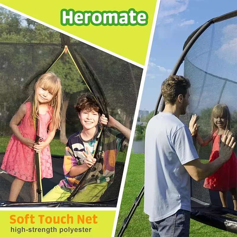 Zoshine 12FT Pumpkin Trampoline Professional and Safe with with Enclosure Net and PVC Mat for Kids and Adults Outdoor