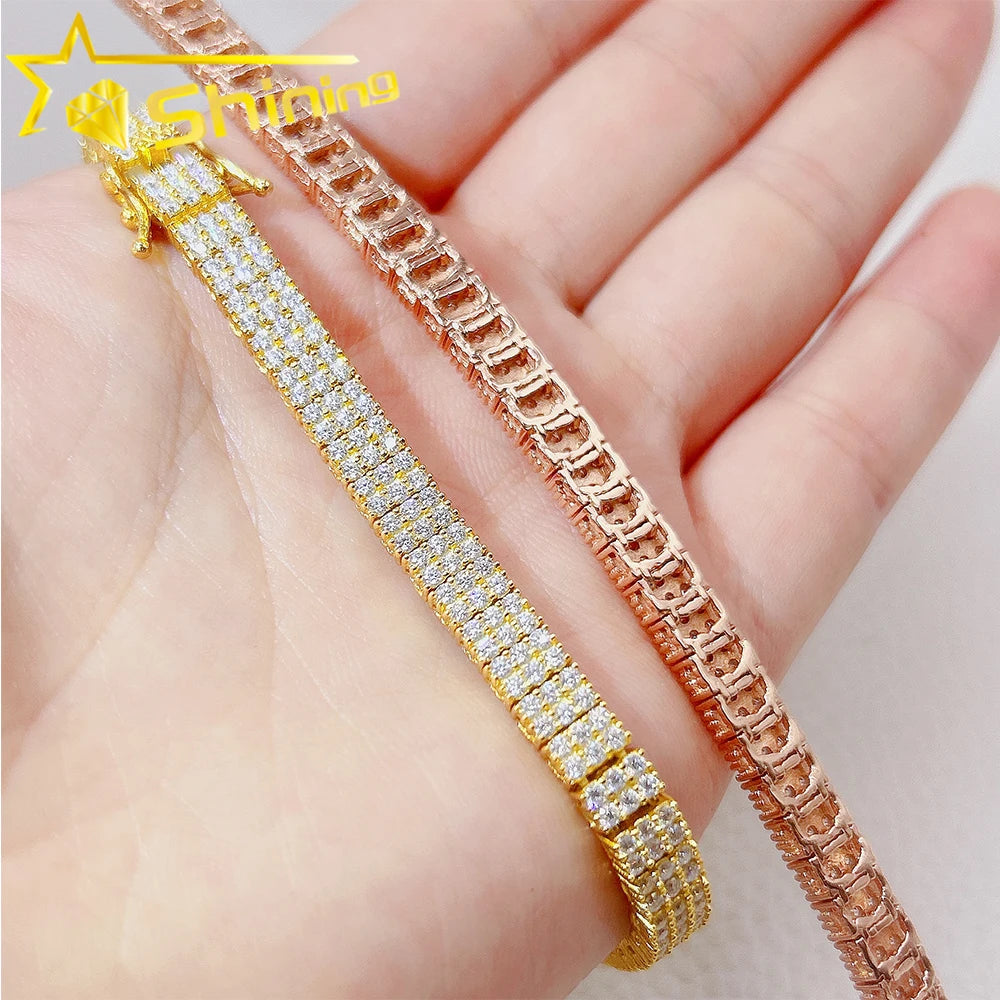 Moissanite Tennis Chain 6mm Sterling Silver VVS Moissanite Tennis Bracelet