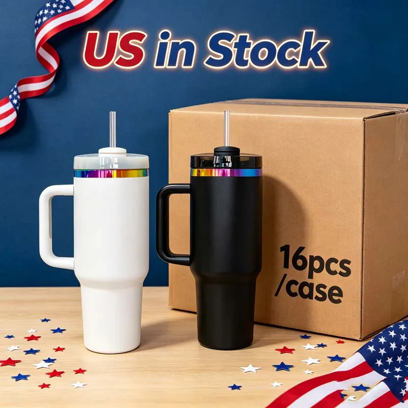 Us Warehouse 40 OZ Sparkle Rhinestone Cold Retention Travel Mug 40OZ Cup With Straw for Home Office Outdoor Daily Use