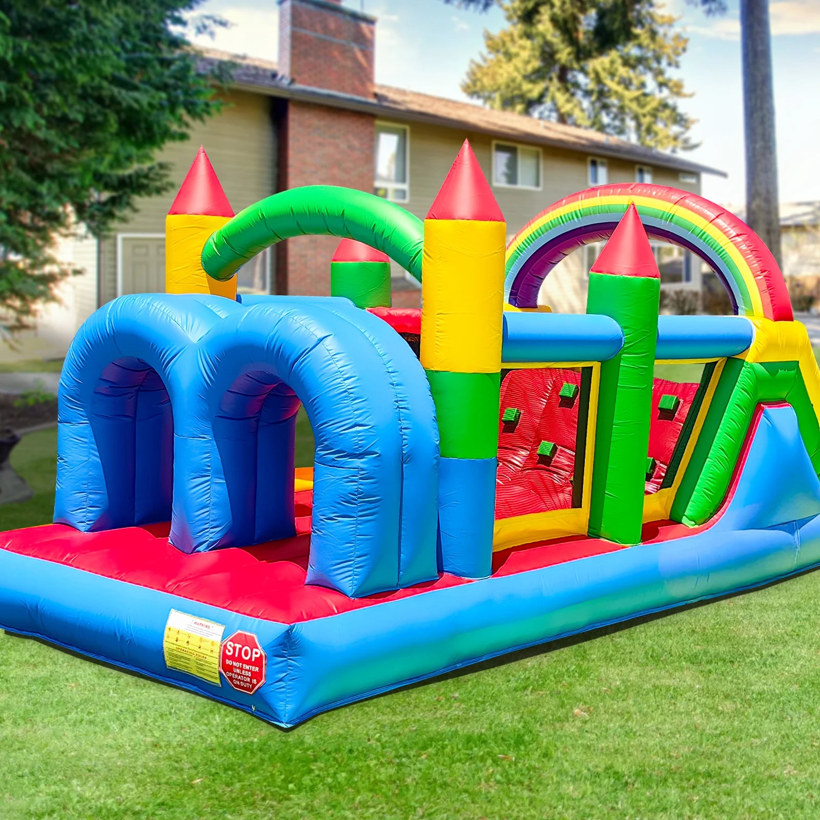 Outdoor Party PVC  Inflatable Bouncer House Combo Obstacle Course Bouncy Castle with Slide,Bounce Area,Ball Pit,Obstacle,Climb