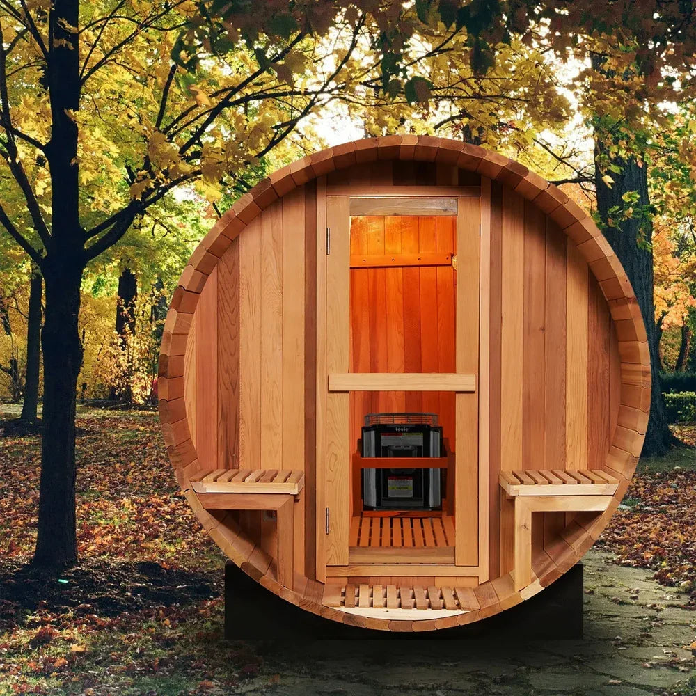 Fast Delivery USA Stock 4-6 People Outdoor Barrel Sauna Sweat Off Stress Traditional Steam Sauna Spa