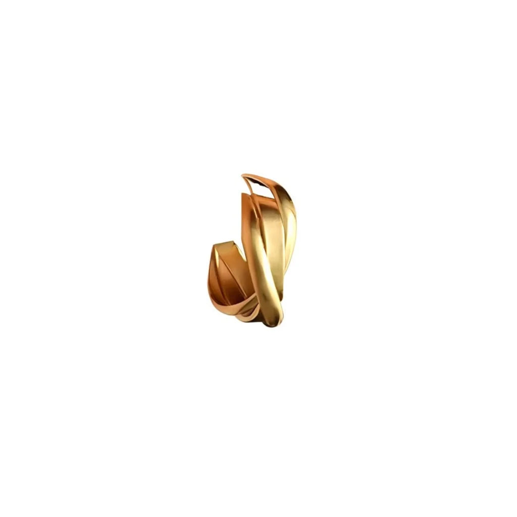 Golden Geometric Huggie Earrings Alloy Gold Plated Trendy Unisex Fashion Jewelry