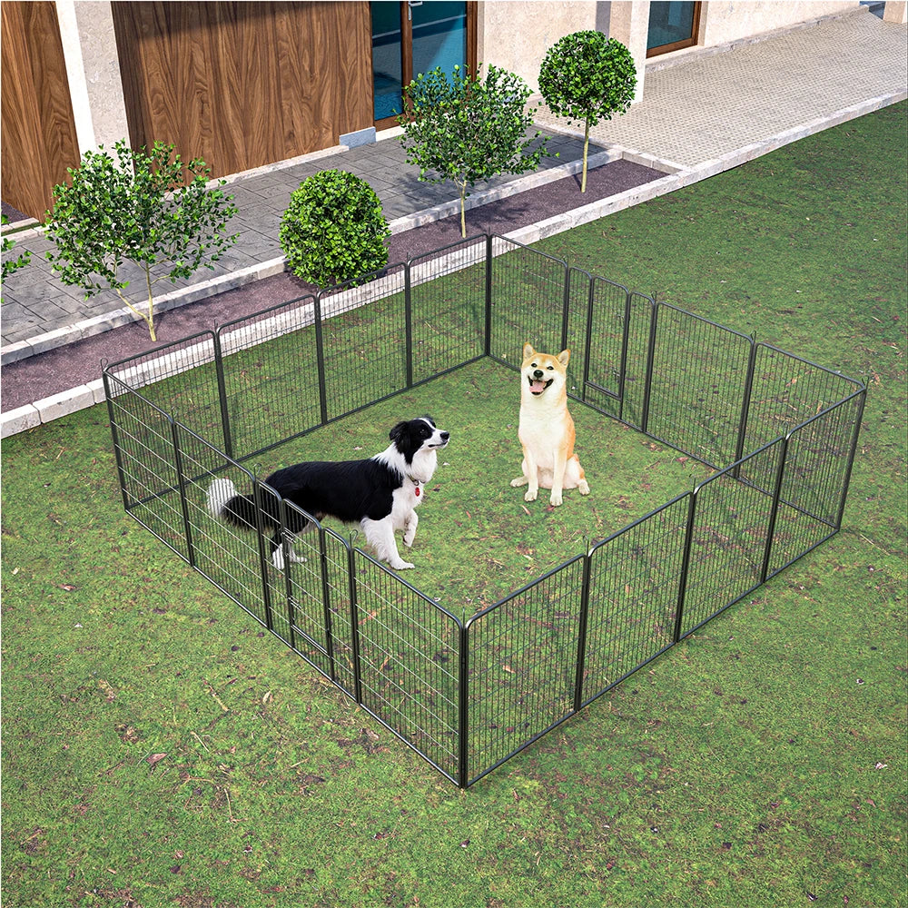 Dog Playpen Outdoor 16 Panels Dog Pen 40" Height Dog Fence Exercise Pen with Doors for Large Medium Small Dogs