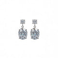 White Gold 18K Solid Gold Lab Grown Diamond Earrings Oval Cut D Color for Certified Classic Wedding Jewelry Women's