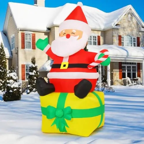 COMIN 7 Ft Christmas Indoor/Outdoor Party Decorations Santa Claus Figurine with LED Lights for Garden Lawn & Yard Blow Decor