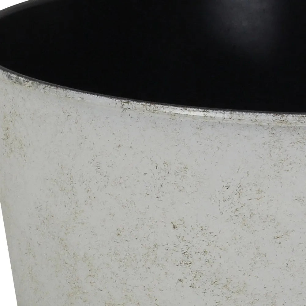 HMS 12\" Cream Recycled Plastic Large Indoor/Outdoor Pot Planter Giant Sheet Size for Floor Shopping Mall Use Atlantic Design