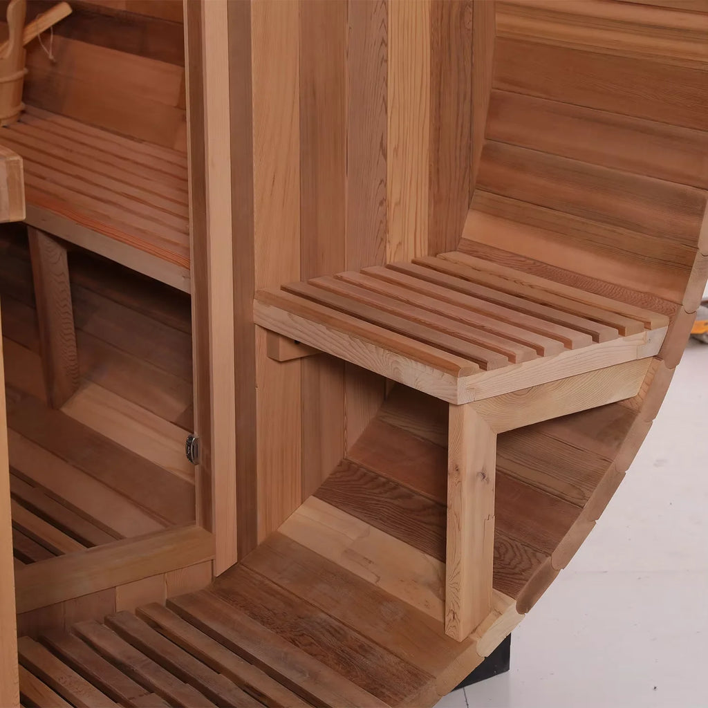 Fast Delivery USA Stock 4-6 People Outdoor Barrel Sauna Sweat Off Stress Traditional Steam Sauna Spa