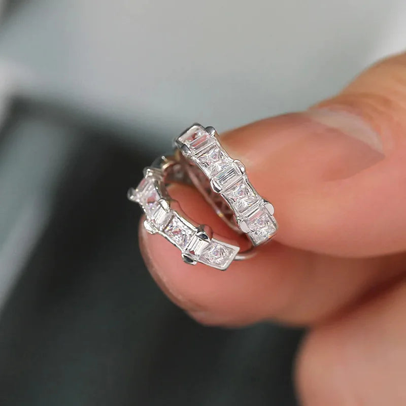 Luxury White Gold Diamond Ring 18K Solid Gold Baguette Cut G Color Natural Diamond Women's Everyday Wear Jewelry