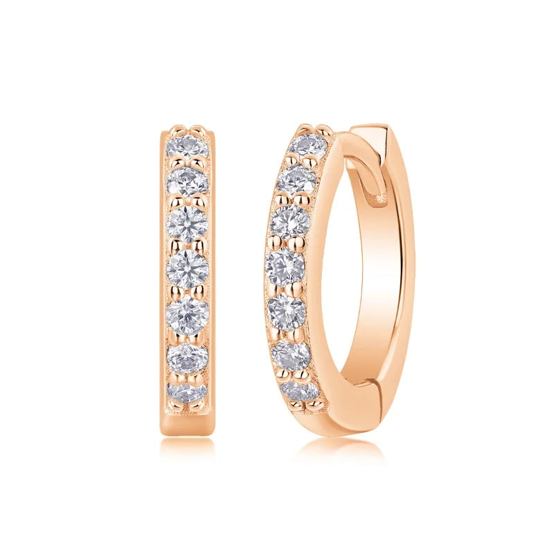 E13083 Christmas Present Jewelry Chunky Sterling Silver 925 Romantic Moissanite Earrings Women Fashion Jewelry Hoop Earrings
