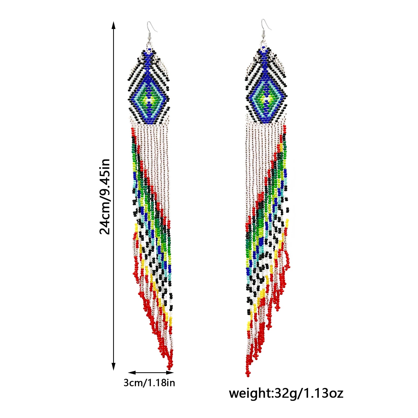 High Quality AHAYA Women's Fashionable Seed Bead Tassel Earrings Bohemian Style Drop Jewelry for Valentine's Day