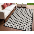HMS Black and White Geometric Indoor/Outdoor Area Rug 4' X 6'