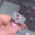 H185 Women's Cocktail Ring Heart Shape Micro Pave Rhinestone Engagement Fashion Jewelry