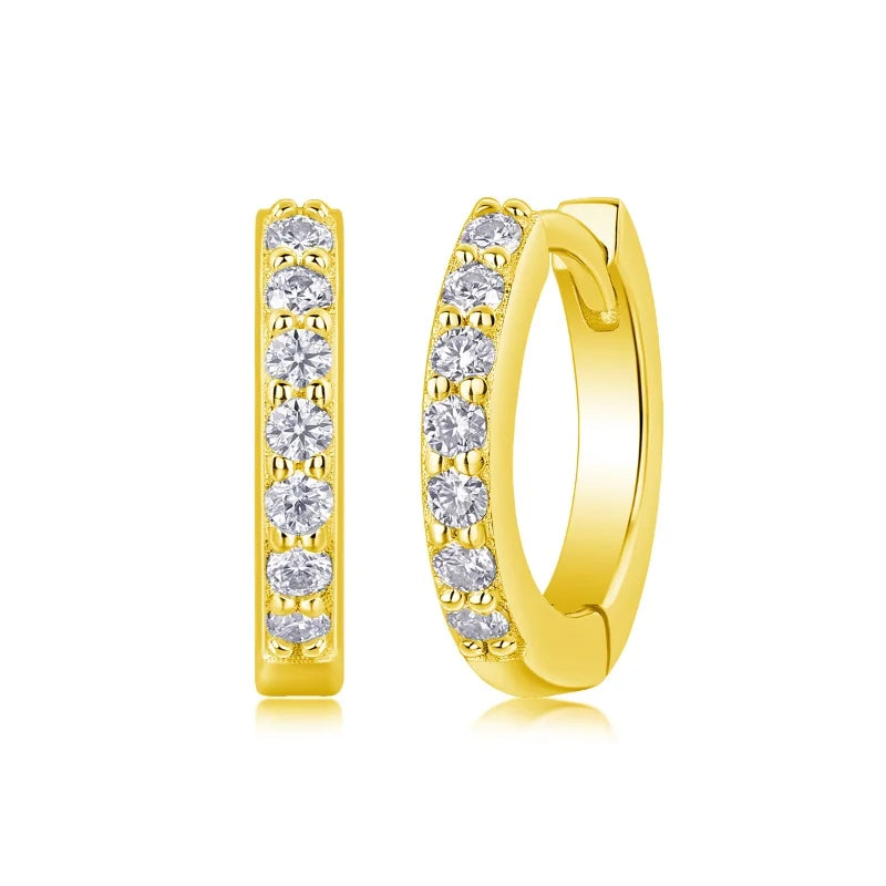 E13083 Christmas Present Jewelry Chunky Sterling Silver 925 Romantic Moissanite Earrings Women Fashion Jewelry Hoop Earrings