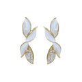 E1926 Gold Plated Drop Earrings Women's Crystal Rhinestone Micro Insert Plant Shape Wedding Romantic Style Jewelry