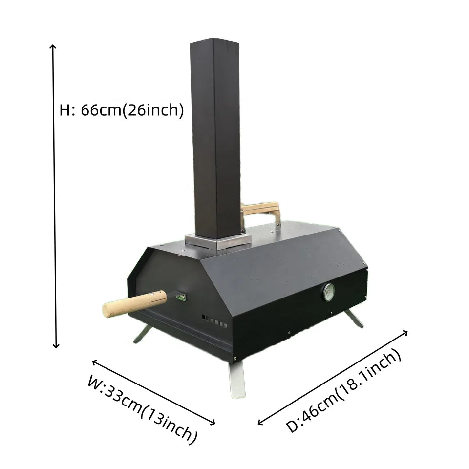 Flash Sale Item Modern Portable Iron Wood Pellet Pizza Oven with Outdoor BBQ Grill Powder Coated for Backyard Baking Promotion