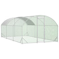 Large Chicken Coop Metal Chicken Run with Waterproof and Anti-UV Cover, Dome Shaped Walk-in Fence Cage Hen House for Outdoor