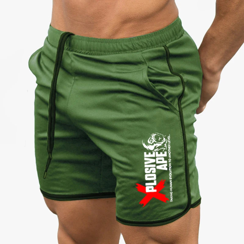 Summer New Trend Casual Drawstring Men's Sports Shorts Thin Mesh Quick Drying Casual Running Breathable Five Quarter Pants Men