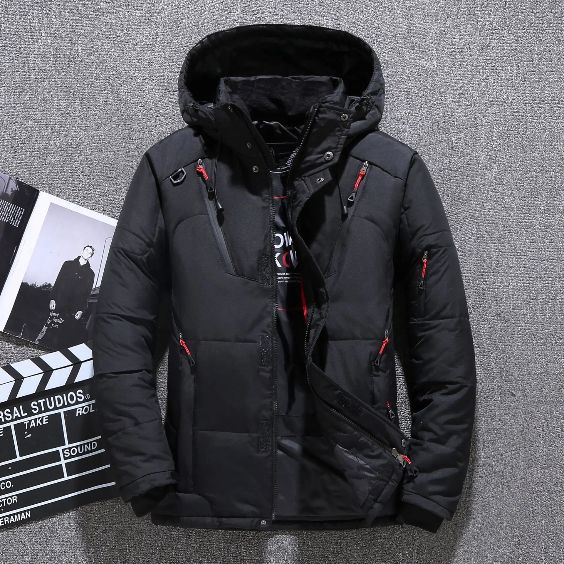 Winter Mens White Duck Down Jacket Warm Hooded Thick Slim Fit Puffer Jacket Coat Male Casual High Quality Overcoat Thermal