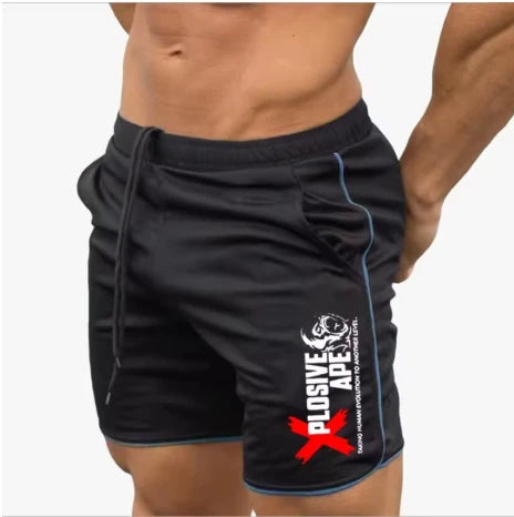 Summer New Trend Casual Drawstring Men's Sports Shorts Thin Mesh Quick Drying Casual Running Breathable Five Quarter Pants Men