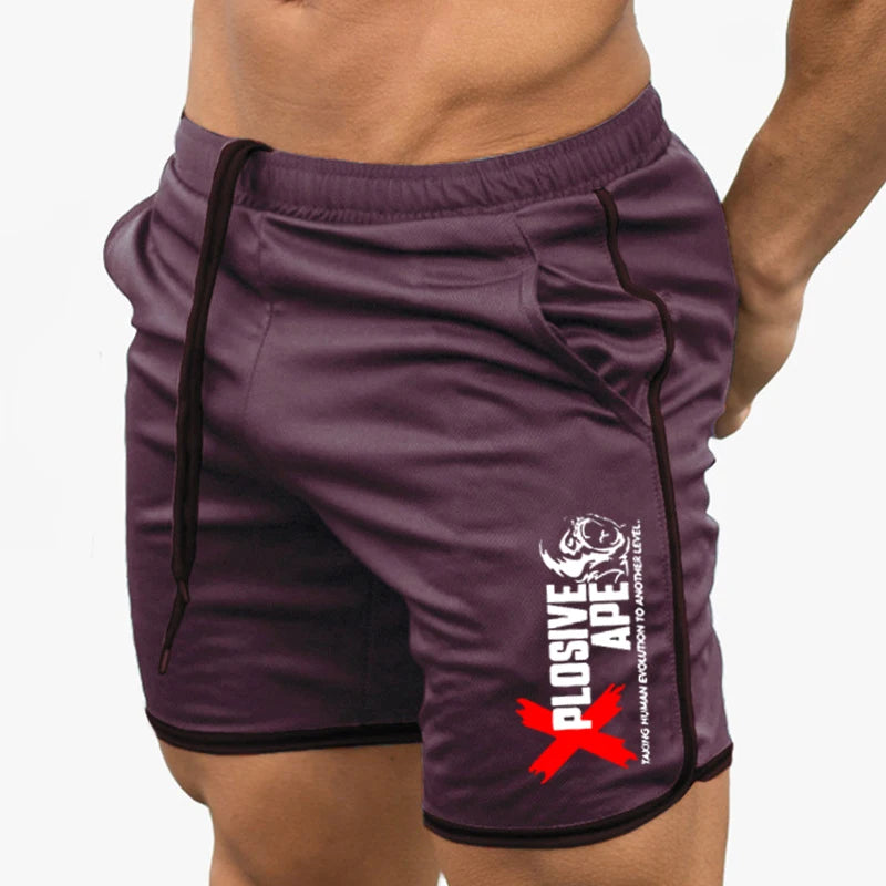 Summer New Trend Casual Drawstring Men's Sports Shorts Thin Mesh Quick Drying Casual Running Breathable Five Quarter Pants Men