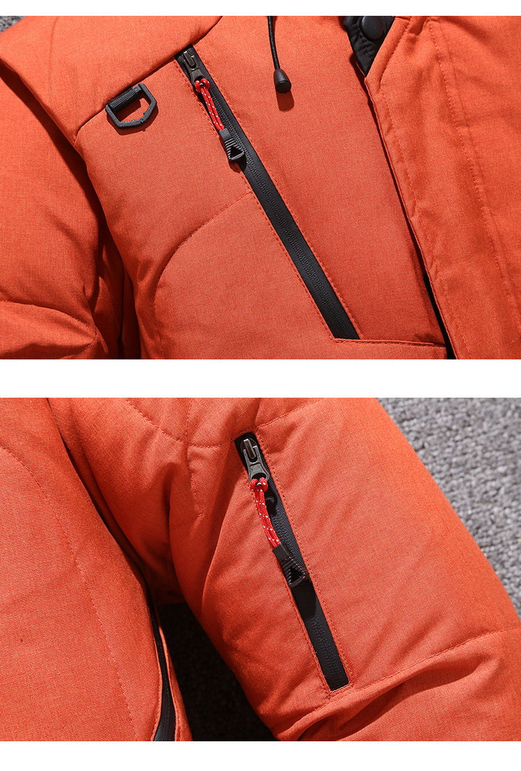 Winter Mens White Duck Down Jacket Warm Hooded Thick Slim Fit Puffer Jacket Coat Male Casual High Quality Overcoat Thermal