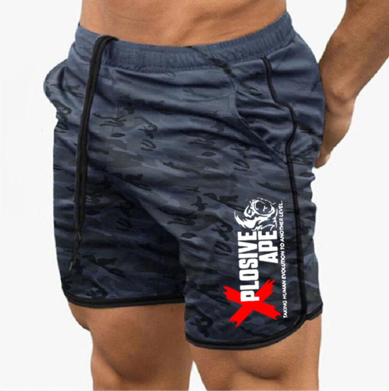 Summer New Trend Casual Drawstring Men's Sports Shorts Thin Mesh Quick Drying Casual Running Breathable Five Quarter Pants Men