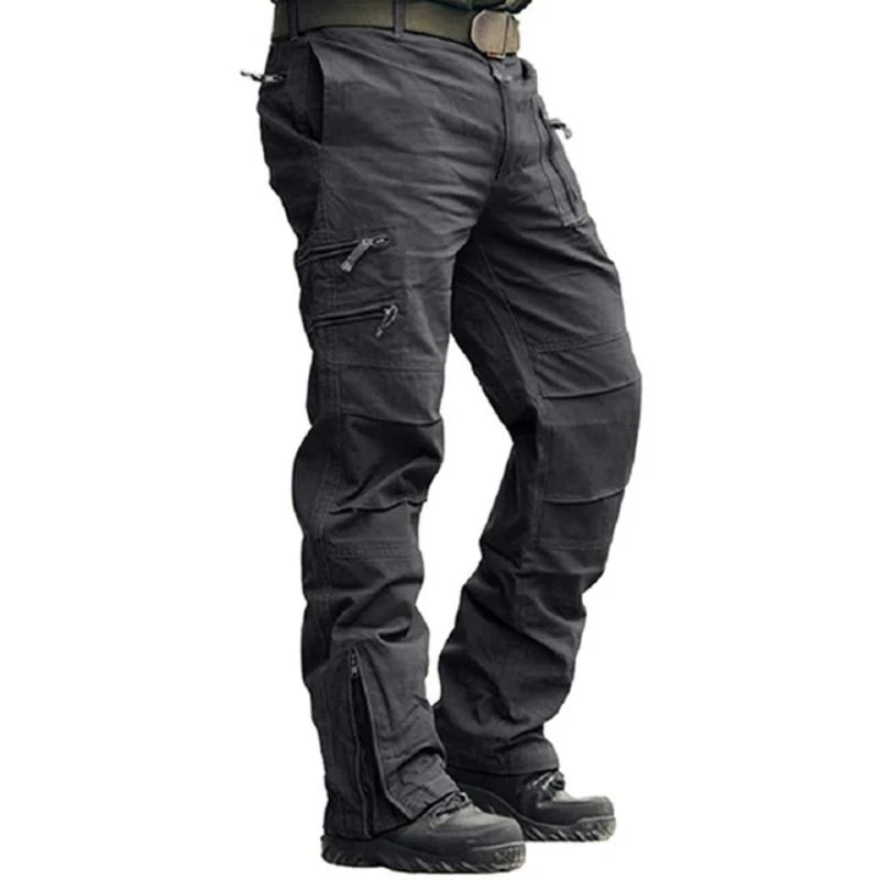 Outdoor Men's Cargo Tactical Combat Pants Straight Zipper Camouflage Overalls Men Cotton Wear-resistant Mountaineering Pants