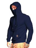 Sportswear Men's Hooded Long Sleeve Fleece Sweater Men's Face Mask Sweatshirts